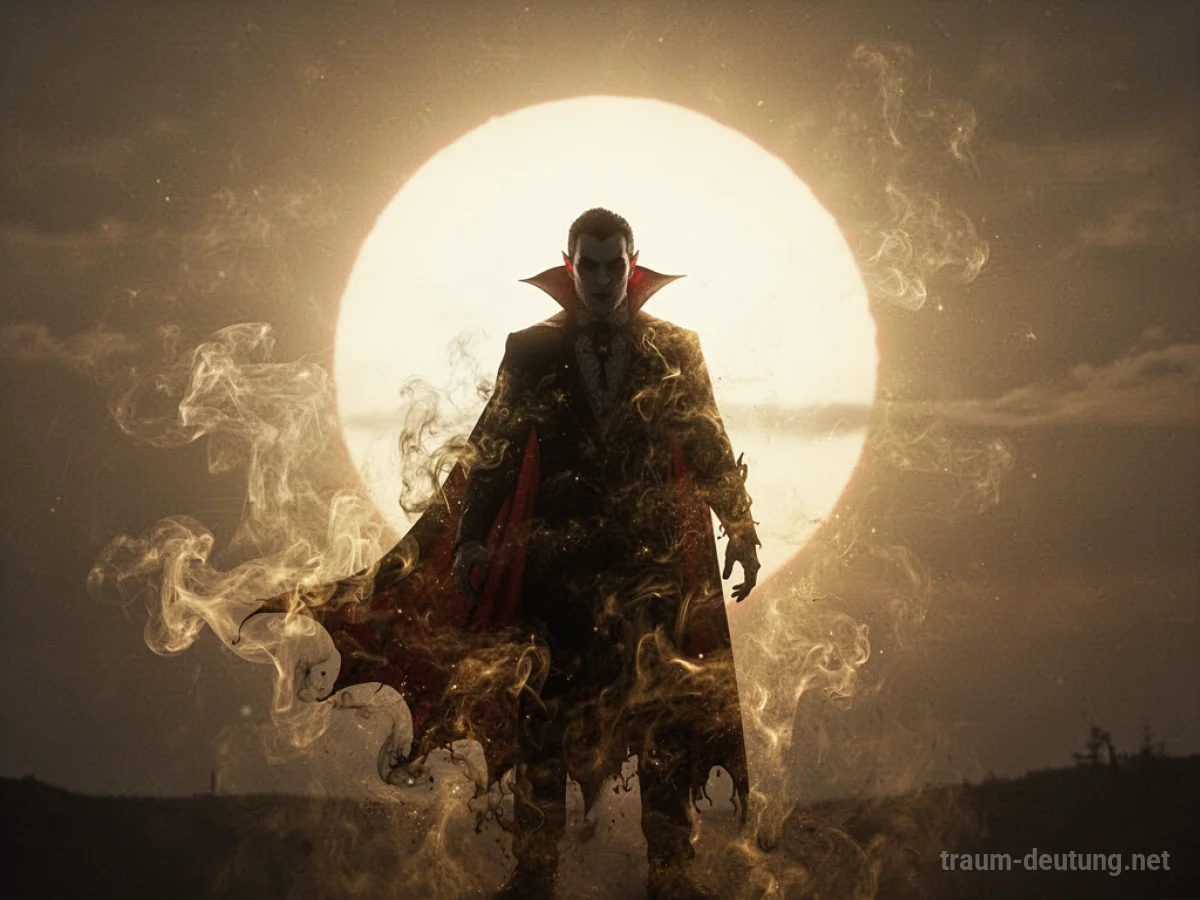 Vampir-Silhouette löst sich in Sonnenlicht auf