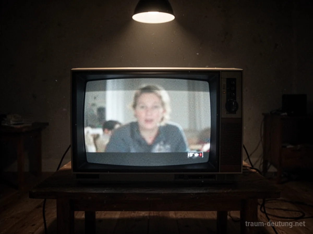 Unscharfes Video auf einem Fernseher im Dunkeln