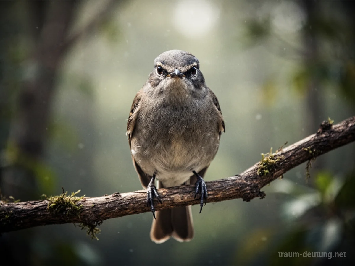 Vogel sitzt auf einem Ast und beobachtet aufmerksam.
