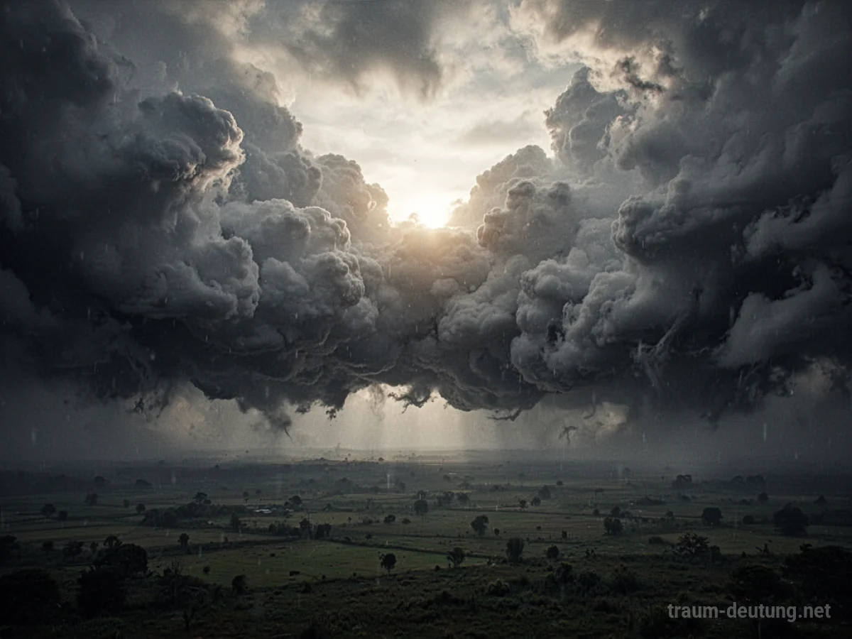 Eine dichte Wand aus dunklen Wolken versperrt den Blick