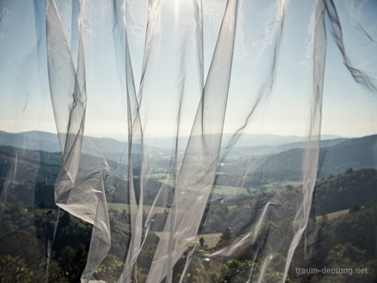 Ein durchscheinender Schleier fällt nach unten und gibt eine klare Landschaft frei.