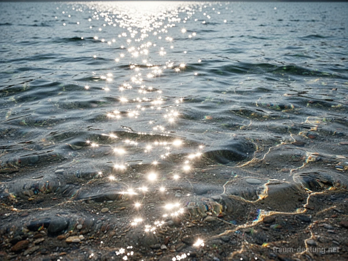 Glitzerndes Wasser an der Oberfläche, das Licht reflektiert.