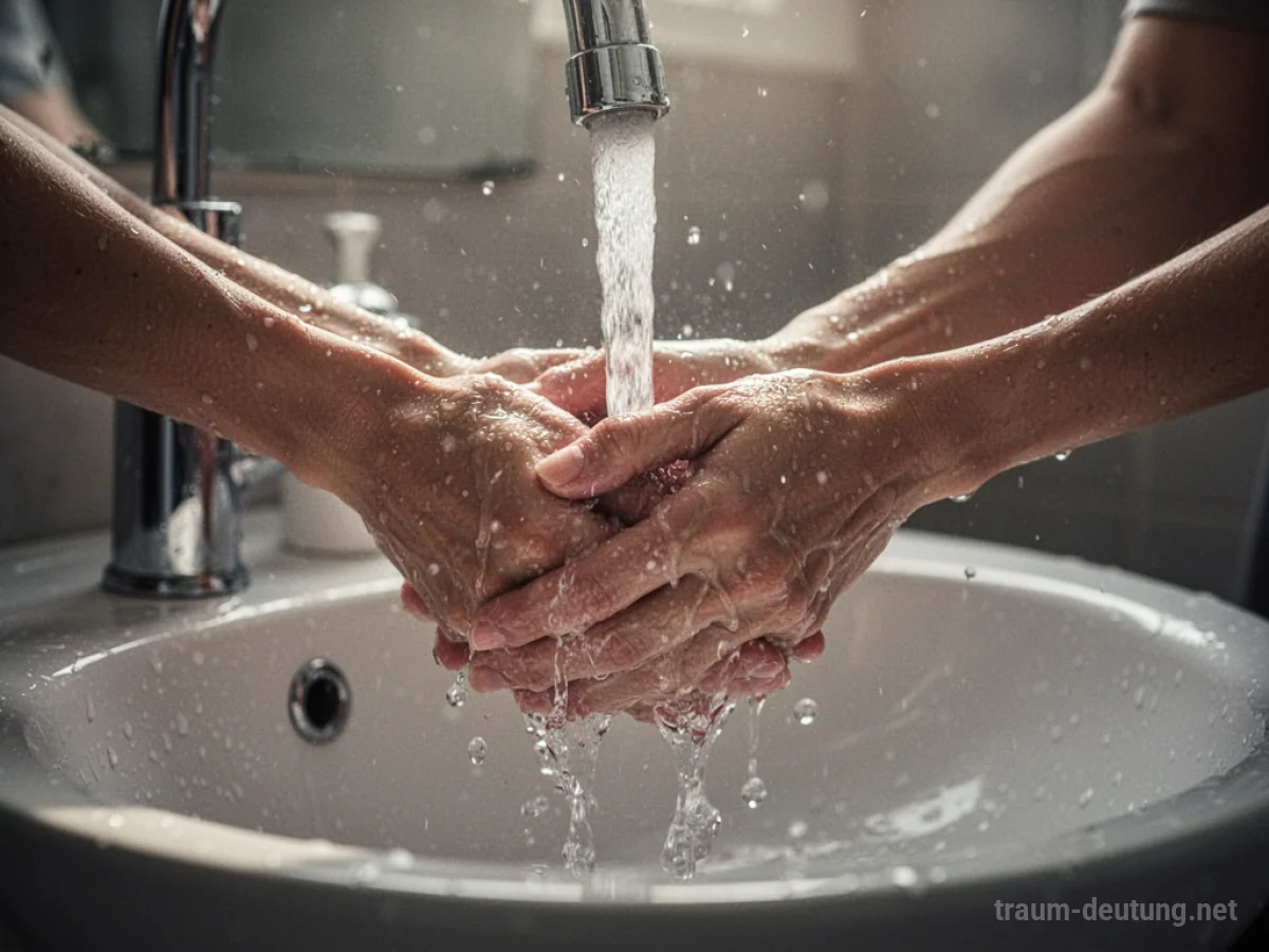 Hände werden unter fließendem Wasser gewaschen