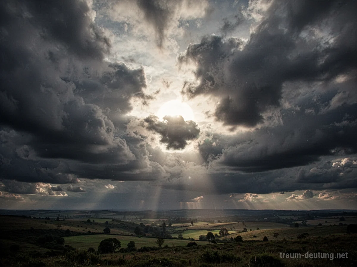 Ein Himmel, der sich plötzlich mit dichten, dunklen Wolken füllt.
