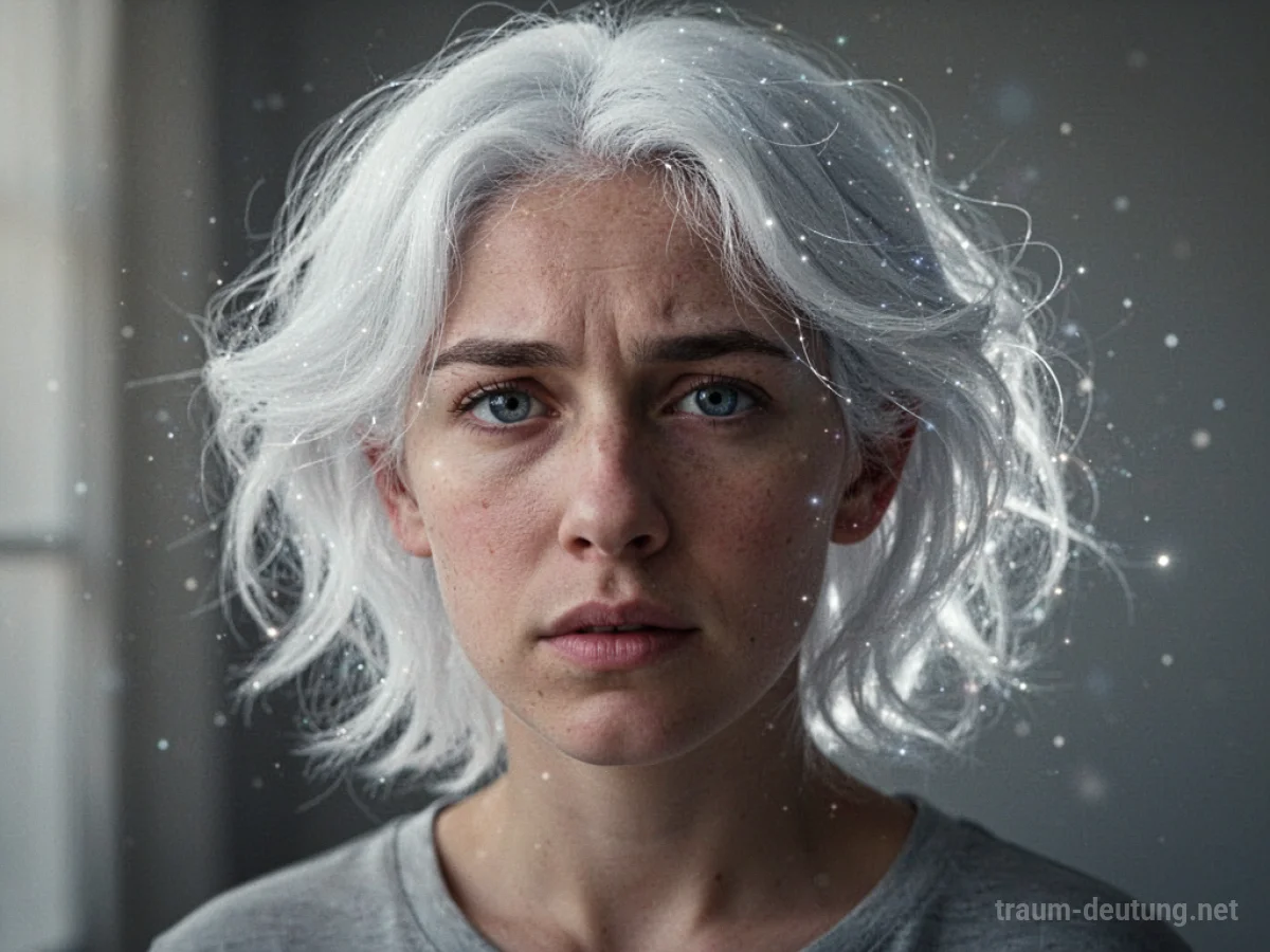 Plötzlich weiß werdende Haare einer Person