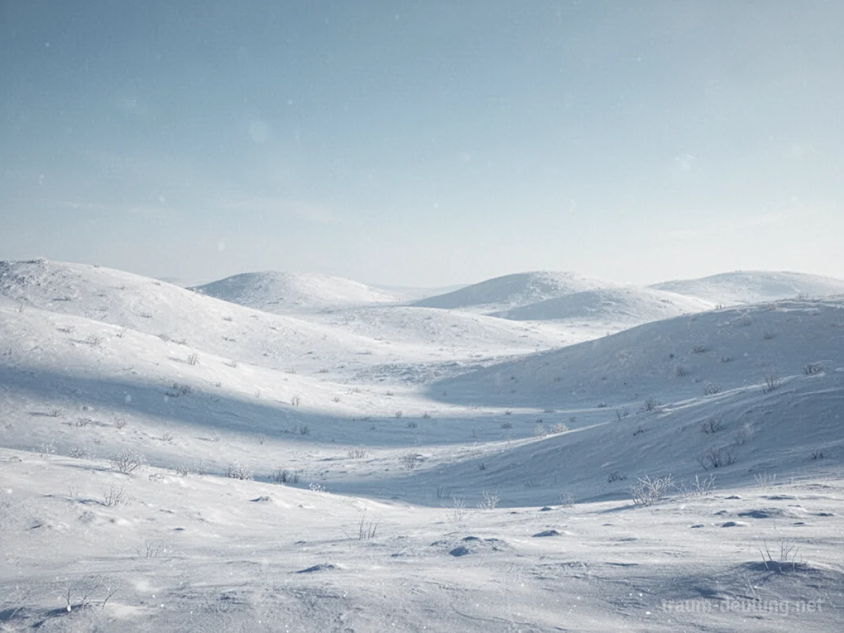 Weite, schneebedeckte Landschaft unter klarem Himmel