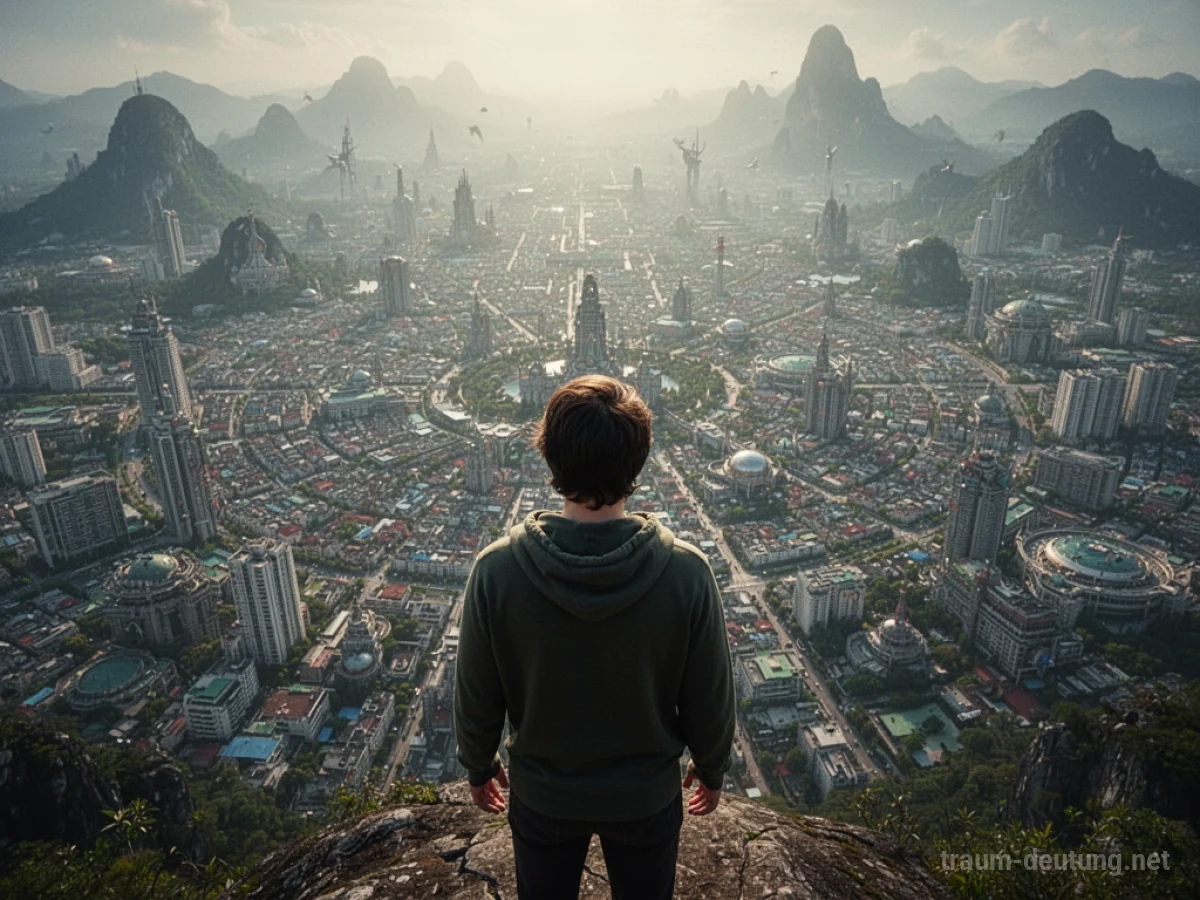 Blick von oben auf die Welt, der Überblick und Kontrolle symbolisiert