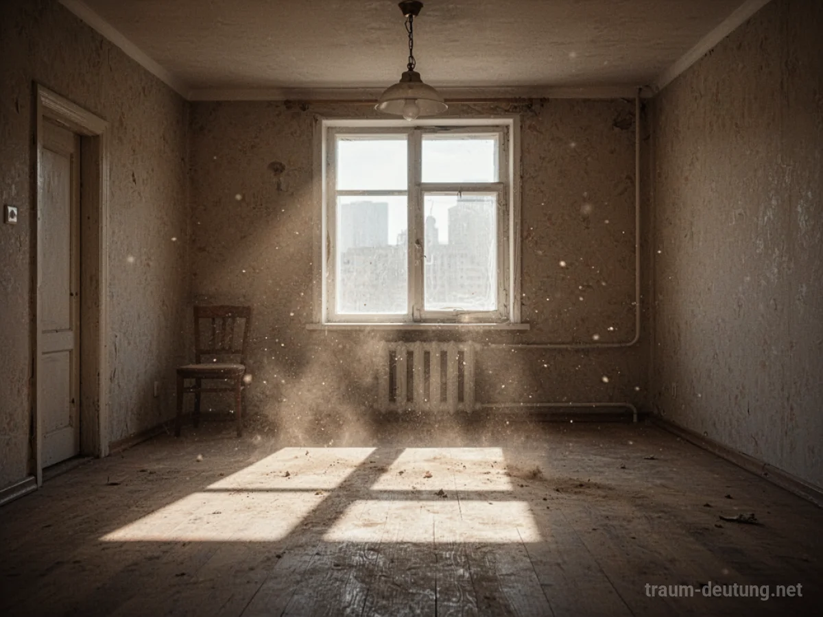 Leere Wohnung mit Sonnenlicht und Schatten