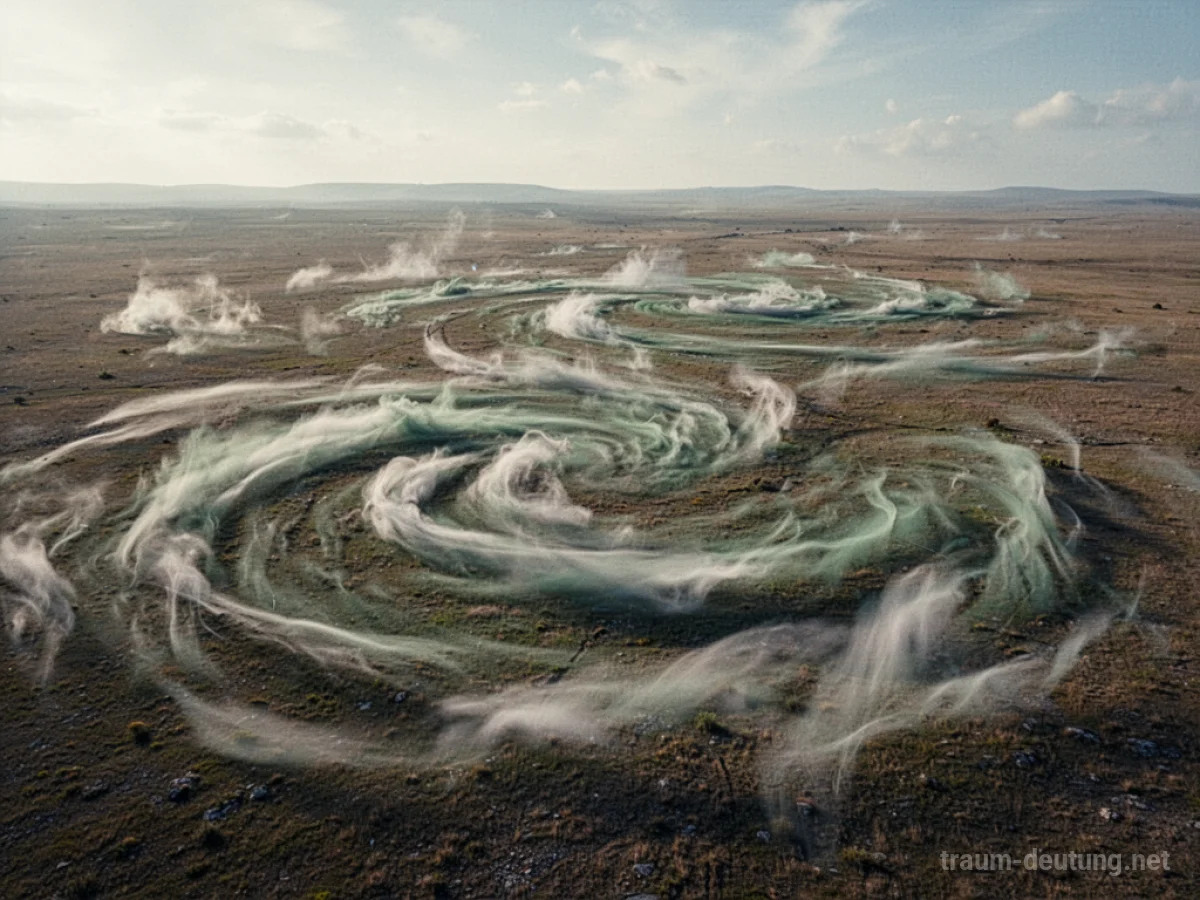 Abstrakte Muster, die vom Wind in einer weiten Landschaft geformt werden.