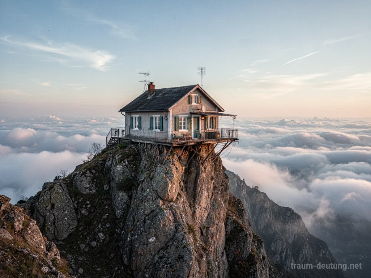 Wohnung auf einem hohen Berg unter klarem Himmel