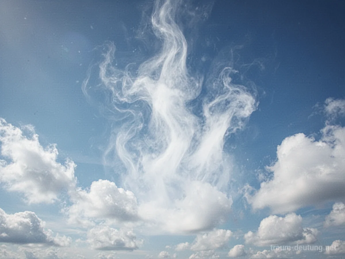 Weiße Wolken steigen am blauen Himmel auf