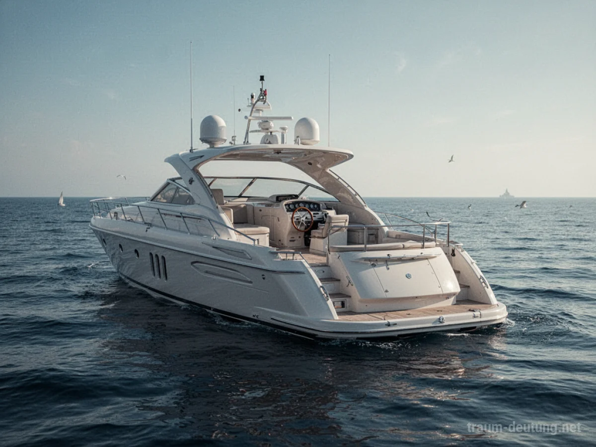 Eine leere Yacht treibt auf dem Meer ohne Kapitän am Steuer.