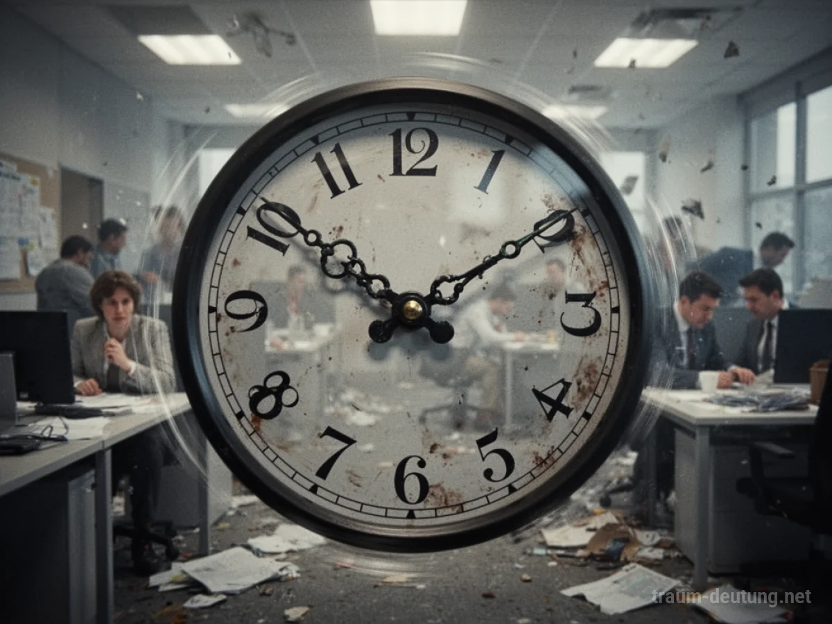 Uhr mit schnell drehenden Zeigern über einem unscharfen Hintergrund, der Dringlichkeit symbolisiert