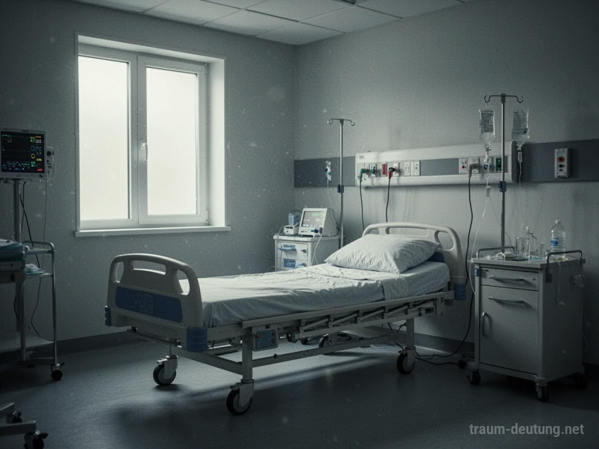 Leeres Krankenzimmer mit Bett und medizinischen Geräten