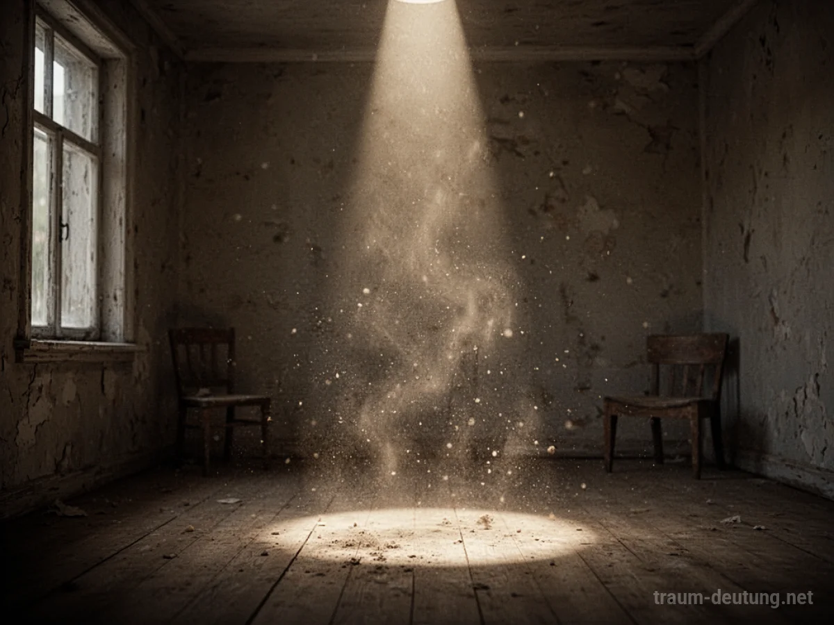 Ein dunkles Zimmer, in das ein heller Lichtstrahl fällt.