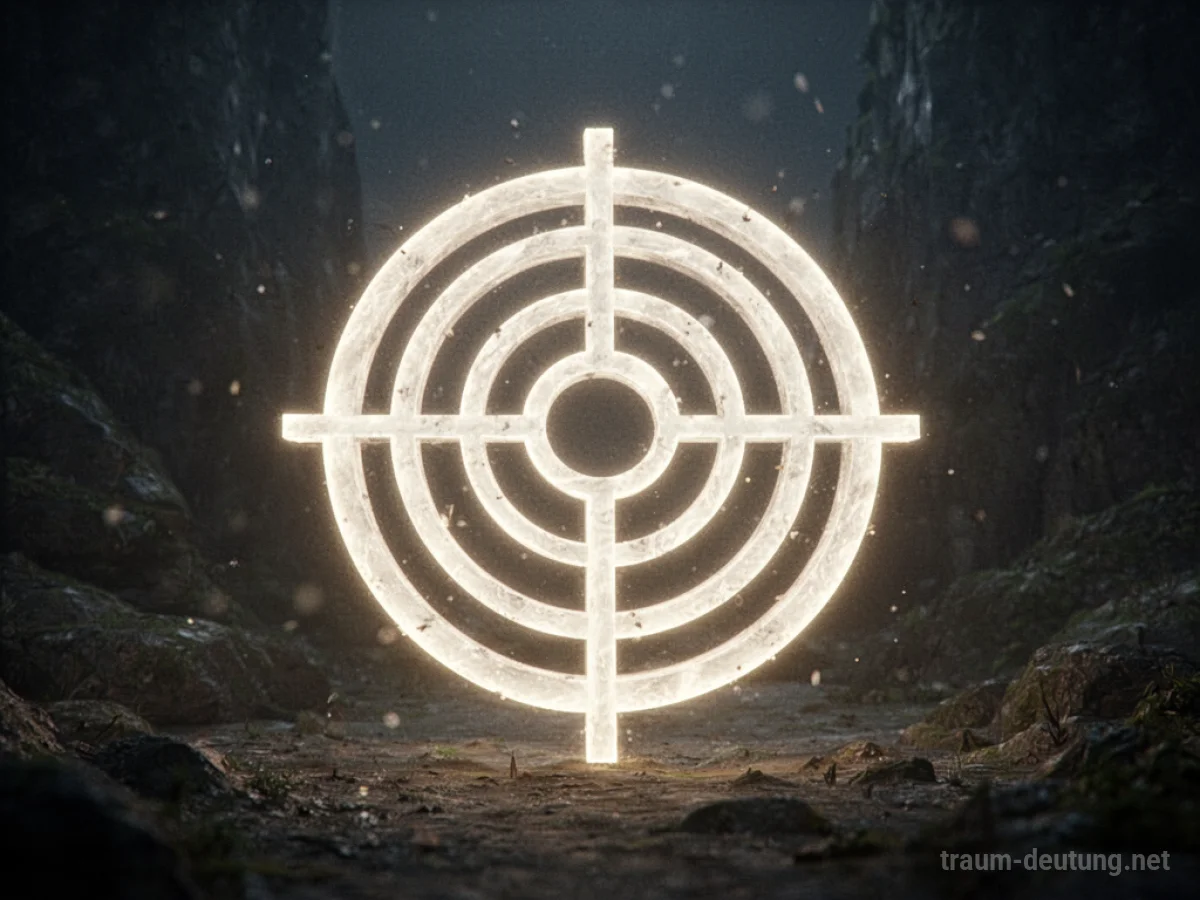 Ein leuchtendes Zielsymbol, das größer wird und den Fokus symbolisiert.