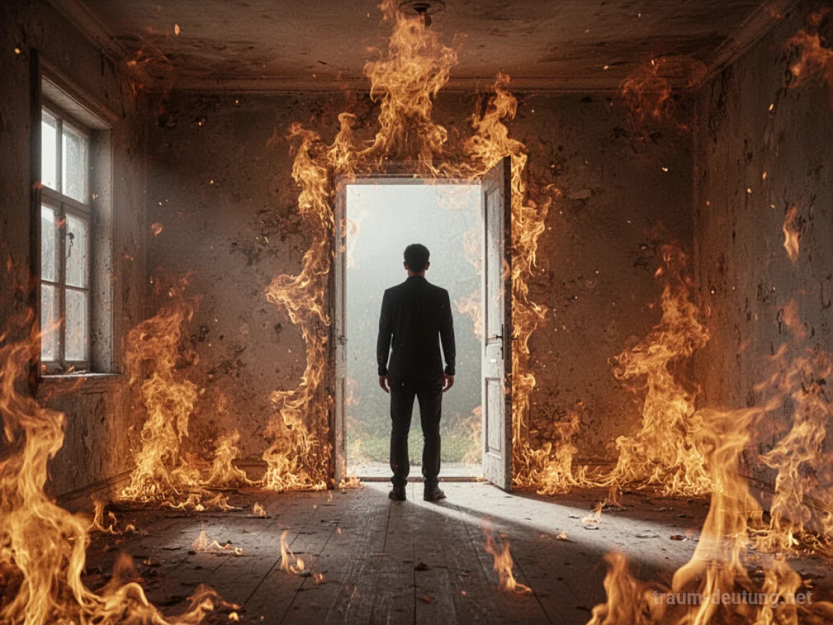 Zimmer in Flammen im Traum, Darstellung von Transformation und innerer Verwandlung