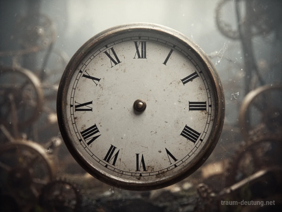 Eine Uhr ohne Zeiger, die auf einem unscharfen Hintergrund steht.
