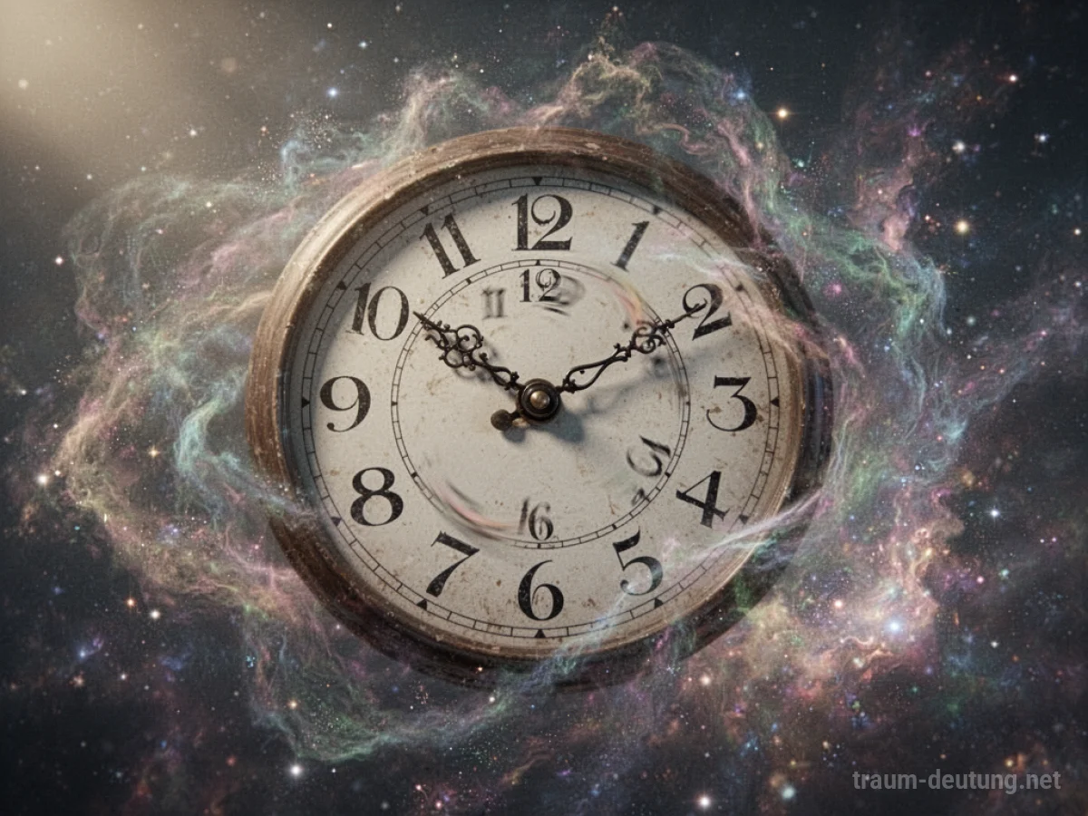 Zifferblatt einer Uhr, dessen Zeiger sich rückwärts bewegen