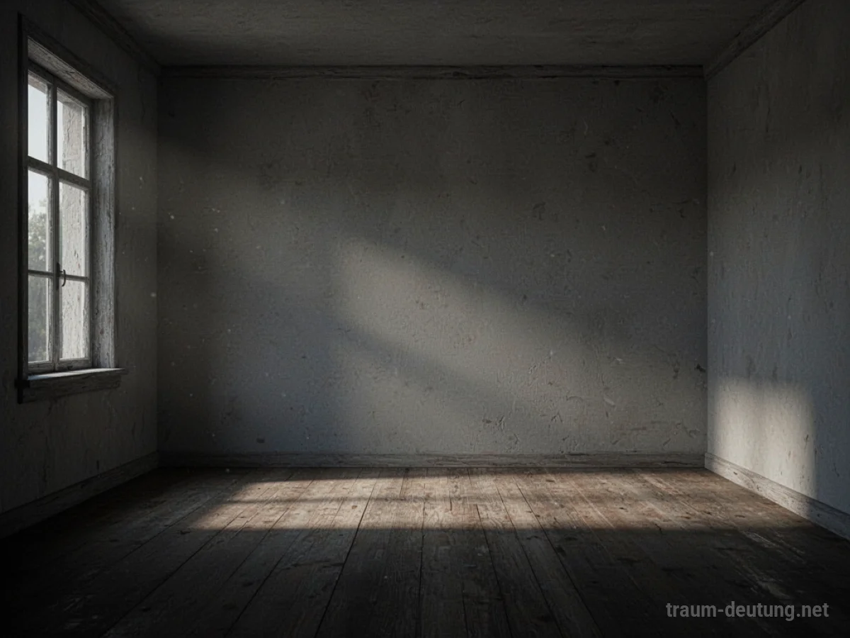 Ein dunkles Zimmer ohne Türen oder Fenster, das Gefühl des Eingeschlossenseins vermittelt.