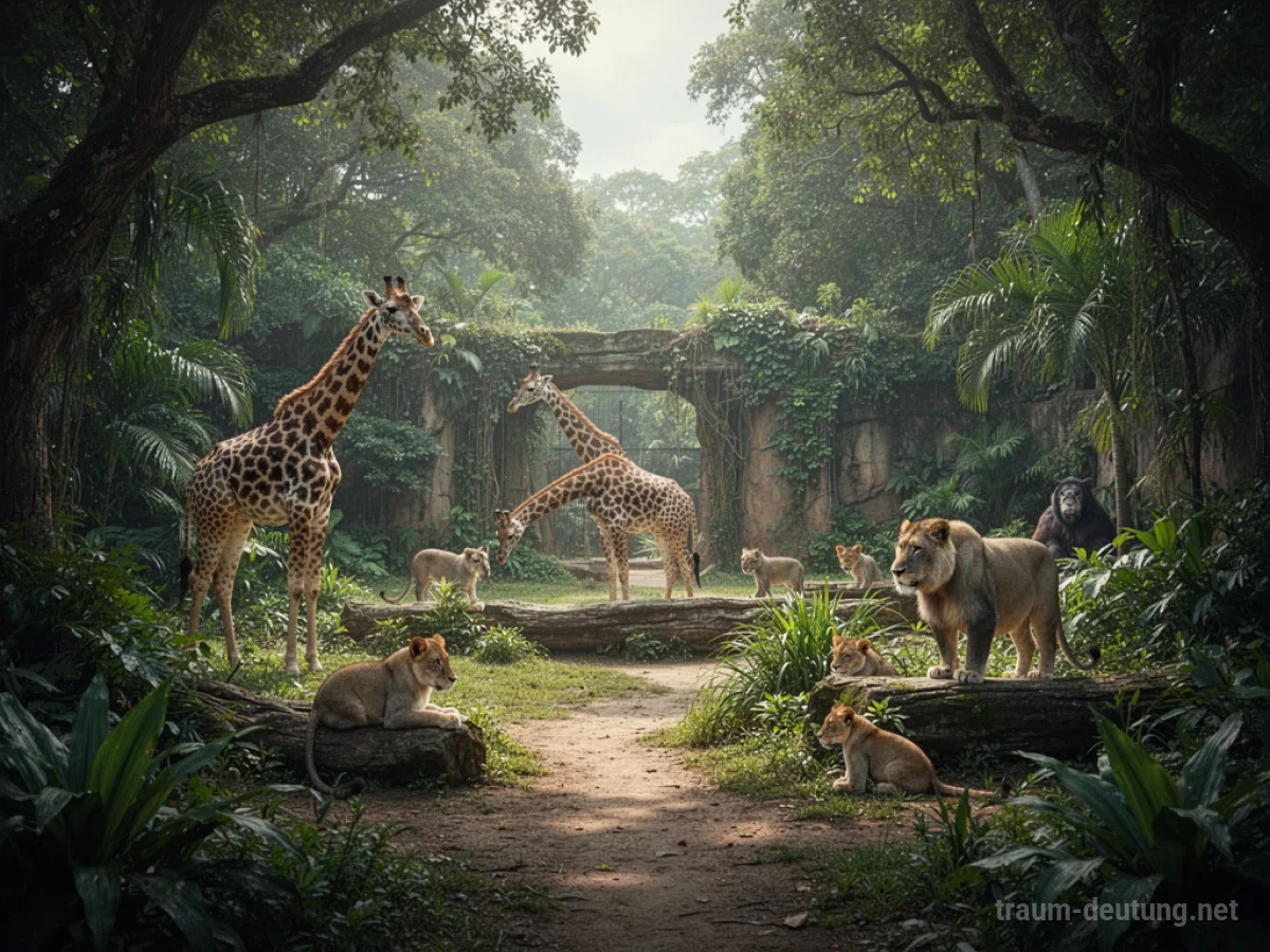 Ein Zoo ohne Gitter mit freilaufenden Tieren in natürlicher Umgebung.