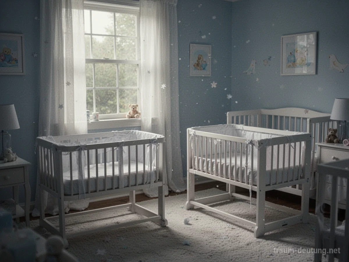 Zwei leere Kinderwagen nebeneinander in einem hellen Raum