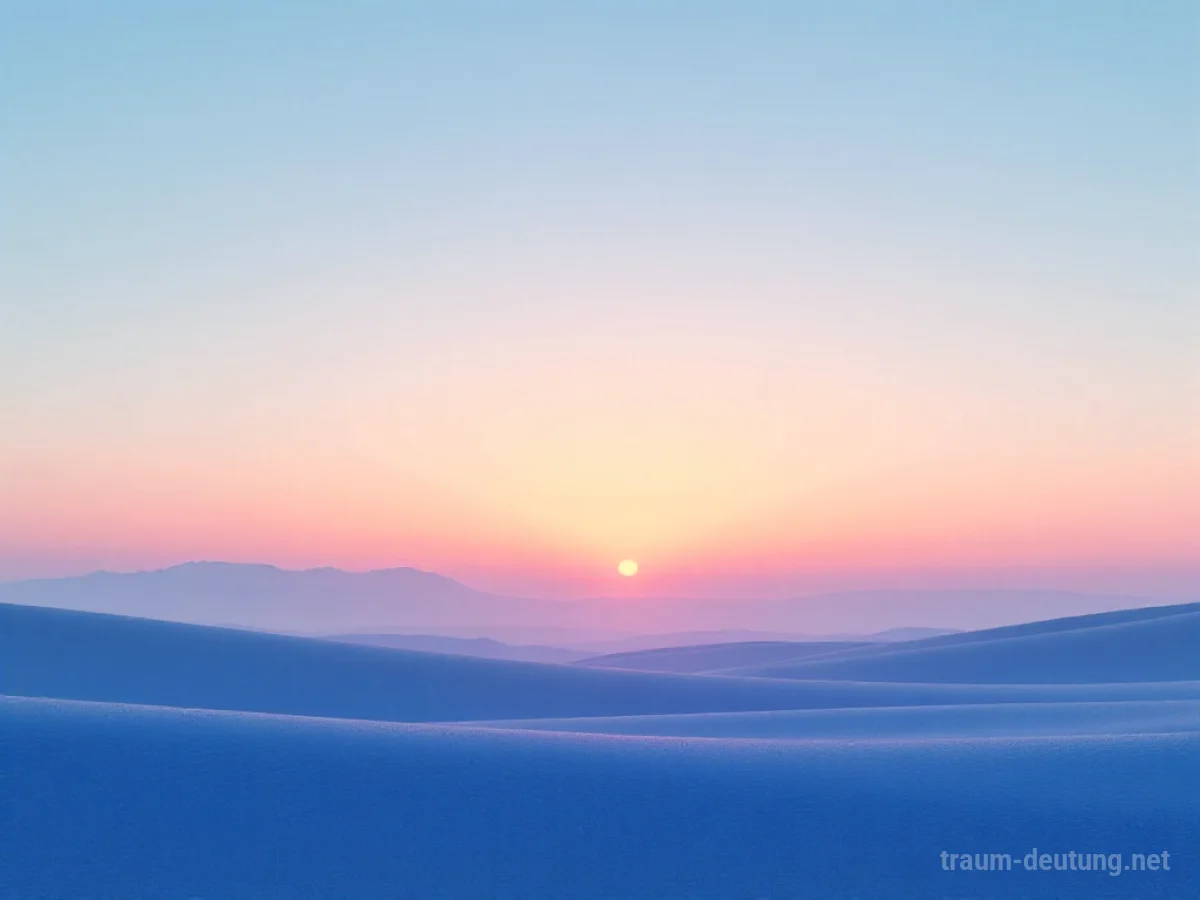 Traumsymbol Horizont: Eine weite, klare Horizontlinie bei Sonnenaufgang mit sanften Pastellfarben am Himmel und einem Gefühl unendlicher Möglichkeiten.
