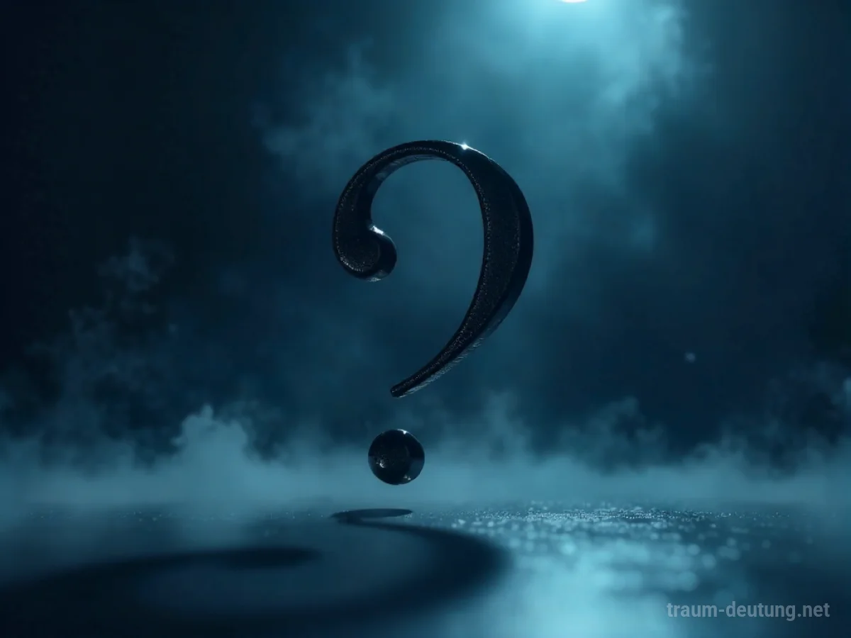 Traumsymbol Quote: Ein einzelnes, elegantes Anführungszeichen schwebt in einem schwach beleuchteten, ätherischen Raum, beleuchtet von sanftem Mondlicht.